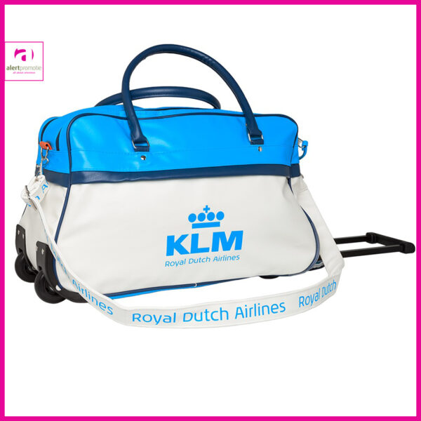 Grote retro trolley tas van PU leer met logo