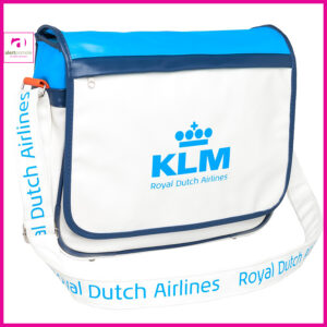 Retro postmanbag schoudertas van PU leer met bedrukking