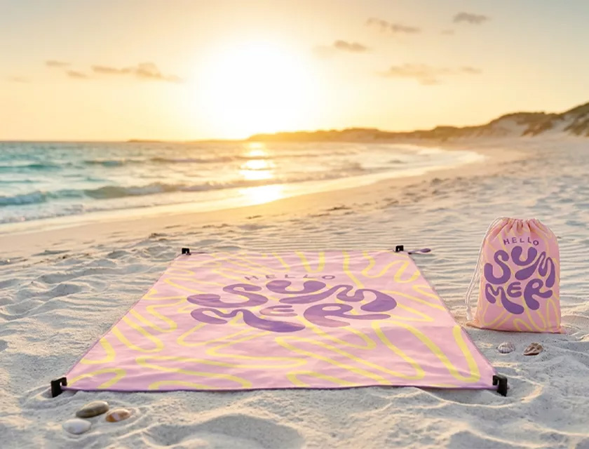 strandlaken set met bevestigings pinnen