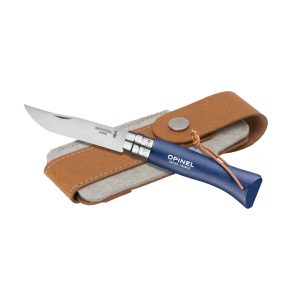 Opinel Colorama No 08 zakmes in een  riemetui