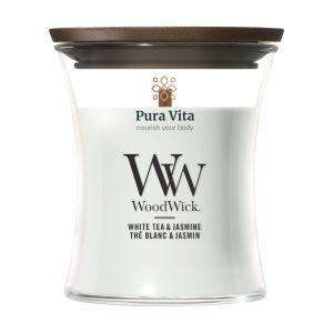 WoodWick White Tea & Jasmine Mini Candle geurkaars
